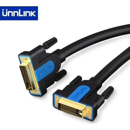 Unnlink DVI Cable DVI-D 24+1 4K 30Hz 1080P 144Hz Dual Link Channel 1.5M 3M 5M 8M 15M for Computer TV Monitor Projector