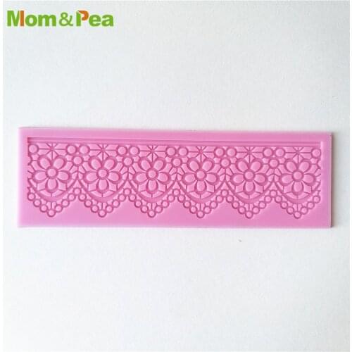KCL512 Flower Swag Small Lace Pad Silicone Mold Sugar Paste Fondant Cake Decoration 3D Mould