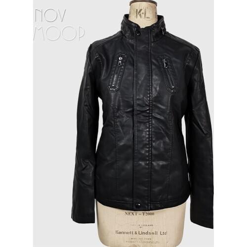 Novmoop genuine leather sheepskin unisex jacket last one piece year end clearance Liquidation veste en cuir C9