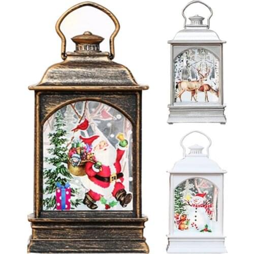 Santa Claus Lamp Eco-friendly Cartoon Design Plastic Glowing LED Santa Claus Ornament Supplies for Home