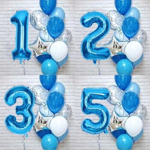 12pcs latex sequined balloon boys and girls 1 year old rose gold birthday suit birthday party wedding decoration baby shower toy