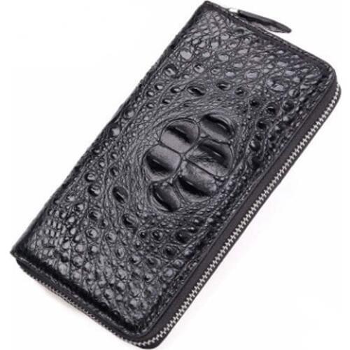 LINSHE true crocodile The head handbags fashion long zipper Genuine leather The wallet The new men Hand bag