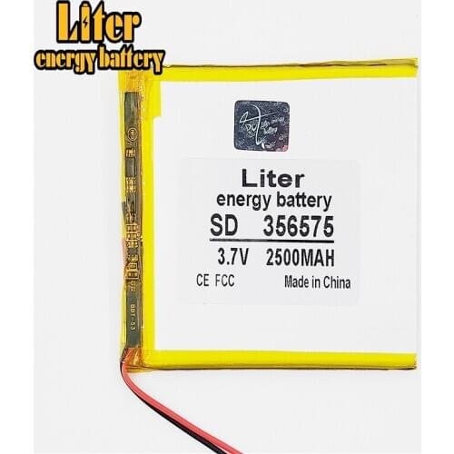 3.7V 2500mAh 356575 Lithium Polymer LiPo Rechargeable Battery ion cells For Mp3 Mp4 Mp5 DIY PAD DVD E-book bluetooth headset