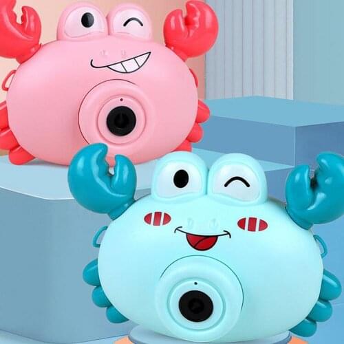 Crab Bubble Machine Crab Bubble Toy Kids Music Play Maker Bubble Blower Bath Camera Toy Automatic Cartoon Camera Funny Gift
