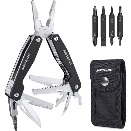 Meterk Multifunctional Tool Pliers Needle Nose Pliers standard and tangent plier Combined Military knife Replaceable Screw Head