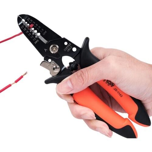 8 in 1 Multi-tool Crimping Tool 6-hole Multifunctional Wire Stripper Fine Grinding Stripping Shearing Type Wire Clamping Pliers
