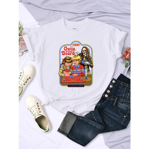 My First Ouija Board Creativity Print womens Tshirt Harajuku Fit Soft Tshirt Retro Crewneck Clothes Vintage Cool Female T Shirt