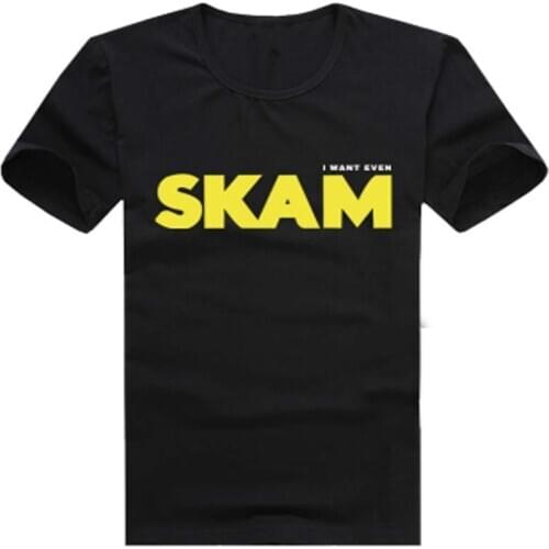 New Skam Isak Even T-shirt Fashion men t shirt Cotton Summer Short-sleeve loose Tees tops