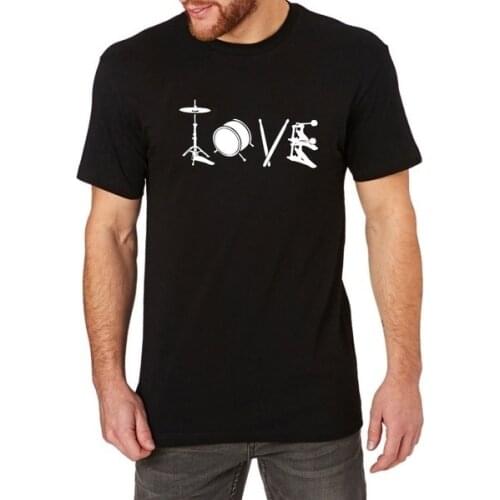 Mens Love Drum Drummer T-Shirts Men Tee Music T Shirts Tops(S-XXXL)