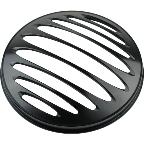 7" Aluminium Motorcycle Headlight Grill Cover HeadLamp Guard Black for Touring Electra Glide Ultra Classic Road King