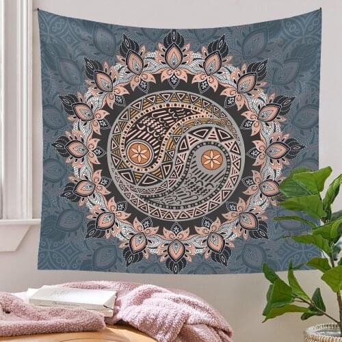 Tai Chi Mandala Pared Wall Tapestry Nordic Decor Wall To Wall Carpet Decorative Screens For Wall Beach Towels