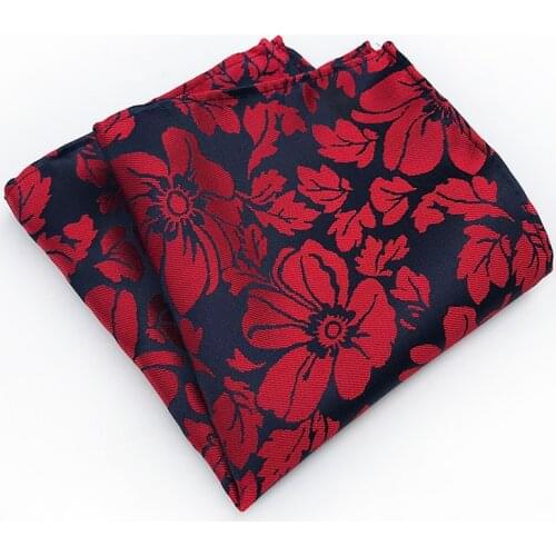 Luxury Flower Hankerchief Scarves Vintage Silk Polyester Paisley Floral Hankies Mens Pocket Square Handkerchiefs Chest Towel