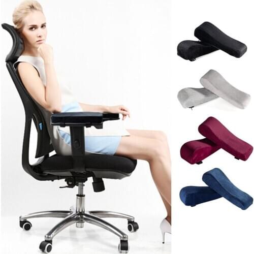 New Slow Rebound Memory Foam Armrest Cushion Pad Chair Mat Elbow Rest Cover