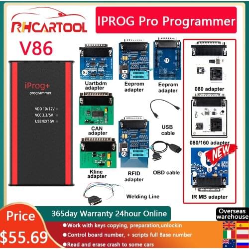 IPROG Pro V85 Full ECU Key Programmer Iprog+ IMMO Odometer Mileage Correction Airbag Reset Iprog V84 PK DIGIPROG 3 Carprog xprog