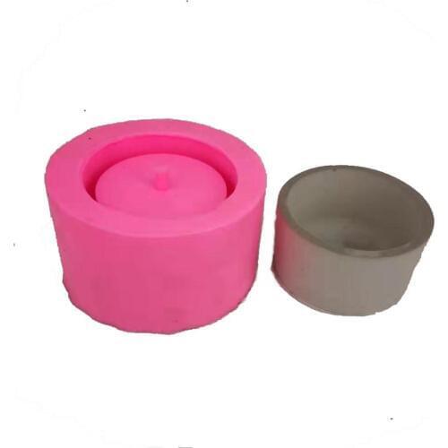 Handmade Round Flower Pot Cement Silicone Mould Diy Storage Pen Holder Mould Epoxy Resin Concrete Molds Candle Pot Mold