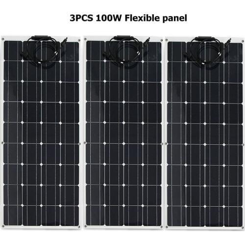Solar Panel 300W Flexible 12V battery charger Monocrystalline solar cell for solar battery system kit