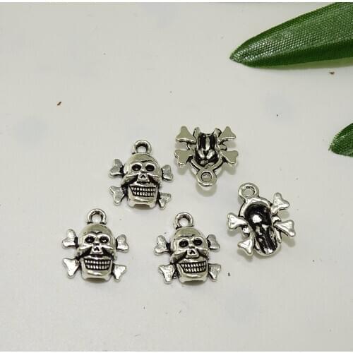 Zinc Alloy Metal Skull Head Skeleton Bead Skull Charm Loose Spacer Beads Jewelry Diy Finding