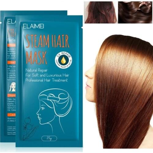 35g Herbal Семя Oil Automatic Hair Repair Nourishing Face Moisturizing Steam Heating Cream Conditioner for Dry Damaged Scalp