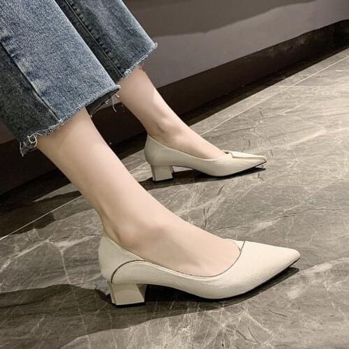 Womens High Heels Sexy Bridal Party Mid-heel Heels Pointed Pump High Heels Womens Shoes Women Heels Size 35-39