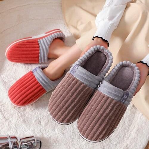Winter Slipper Soft Warm Indoor Slippers for Women Men Plush Home Cotton Slides Couple Bedroom Slippers Dropshipping Furry Slide