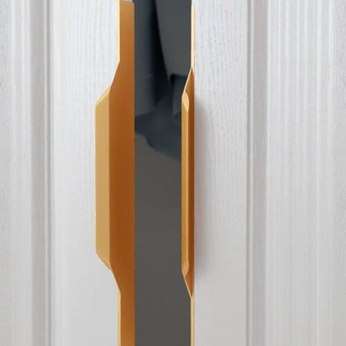 Gold Edge handle Black long handles No groove Drawer pulls Furniture wardrobe doorknob Kitchen bathroom cabinet hardware