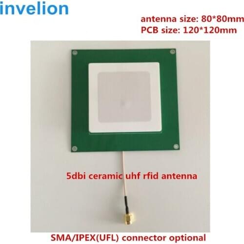 120*120MM 5dbi RFID UHF ceramic antenna sma/ipex connector 865mhz 915mhz for uhf rfid reader read/write module external antenna