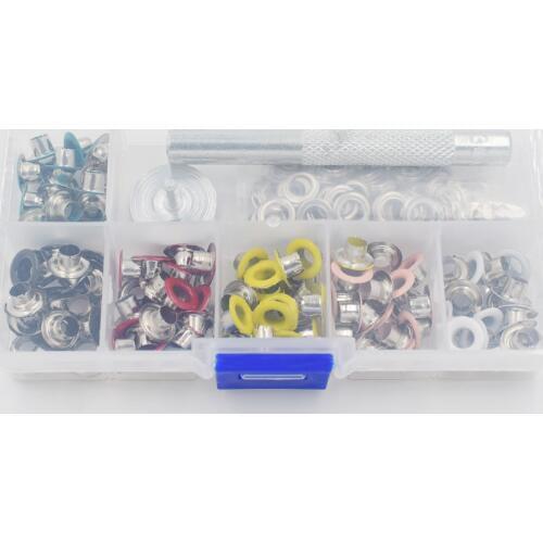 120 sets and tools package .Paint color eyelets. Eyelets rivets. Corn. Color buttonholes. 5mm multicolor corns buckle. Eyelets