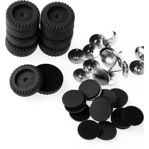 16 Sets Heavy Duty PVC Rubber Feet Pads Durable Nail-on Slider Glide Caps Non Slip Chair Table Legs Protector Furniture Hardware