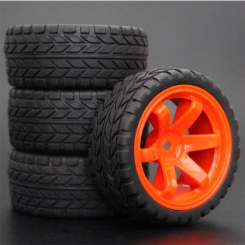 4Pcs 26mm Rubber RC Tyres & Wheel Rims Hex 12 For 1:10th HSP HPI Sprint 2 Drift RS4 On Road 4WD