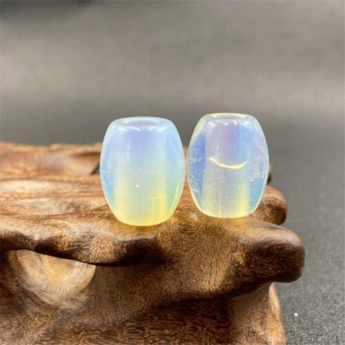 6Pcs 19x16mm White Opal Barrel Large Hole Beads For DIY Jewelry Necklace Bracelet Making Accessories Gifts