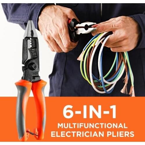 8inch 6 in 1 Cable Wire Stripper Pliers Cutter Crimper Automatic Stripper Self Adjusting Wire Stripping Pliers Dropshipping