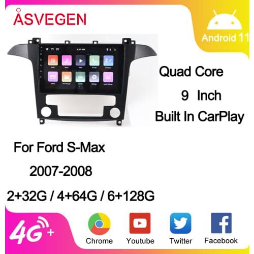 9 Inch Android 10 Car Multimedia Player For Ford S-MAX S MAX 1 2007-2008 Auto Radio GPS Navigation WIFI Stereo