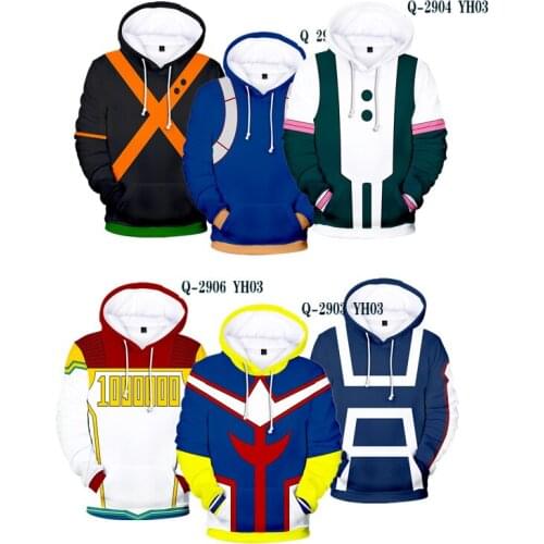 Anime Boku No My Hero Academia Cosplay Costumes Hoodies H Sweatshirts Bakugou Todoroki Shoto Spring Jacket Coat jacket hoodies