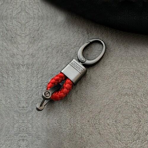 Car Key Holder Carabiner Keyring Men Creative Metal Woven Leather Keychain Car Key Rings For Women Fashion Key Accessories