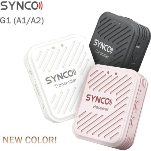 SYNCO G1 A1 A2 Digital Wireless Lavalier Microphone System for Mirrorless/DSLR Cameras Real-time Monitoring Mic white pink color