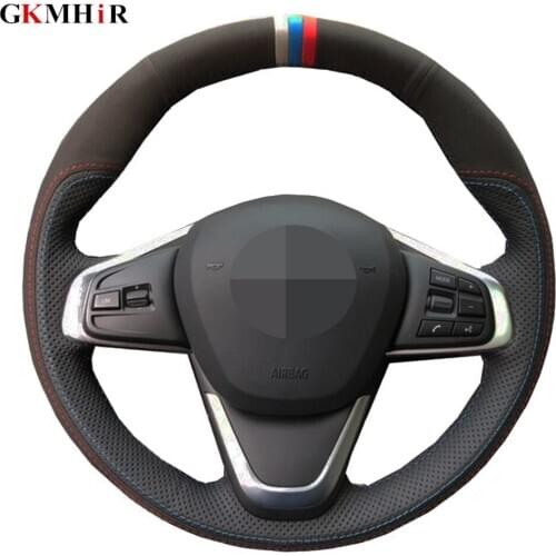 Car Steering Wheel Cover Genuine Suede Leather For BMW F45 X1 F46 F48 2015 2016 2017 2018 2019F39 X2 2018-2019 Car Accessories