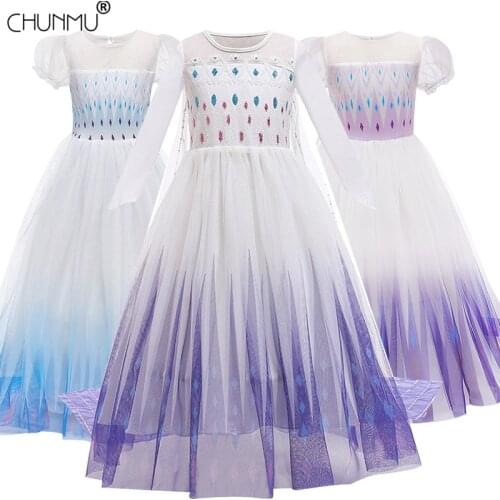 Elsa 2 Cosplay Baby Princess Tutu Dress for Girls Clothes Anna Elsa 2 Carnival Costume Girl Dresses Fancy Kids Clothing Vestidos