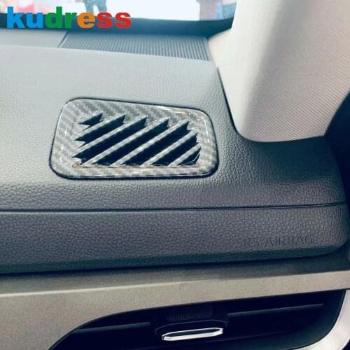 For Toyota Highlander Hybrid 2021 2022 Carbon Fiber Interior Side Air Condition Vent Outlet Cover Trim Car Accessories 2pcs LHD