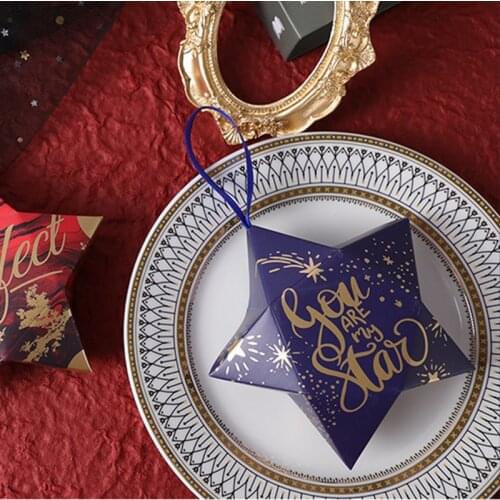 4pcs christmas Candy bag star Ramadan Decoration xmas Gift Box Kareem Party Decor 7.5x7.5cm