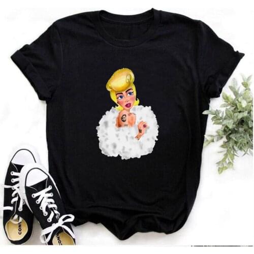 Beautiful Girl T-shirts Loose Harajuku Women Round Neck Cool Casual Tops Oversized Female Short Sleeve