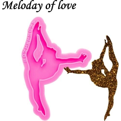 Glossy Ballerina Keychain Silicone Mould Gymnist Epoxy Resin Molds Jewelry Making Custom DY0347