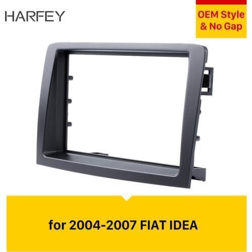 Harfey Double Din Black Car Stereo for 2004 2005 2006 2007 FIAT IDEA CD Trim Refitting DVD Player Frame Fascia Dash Mount Kit