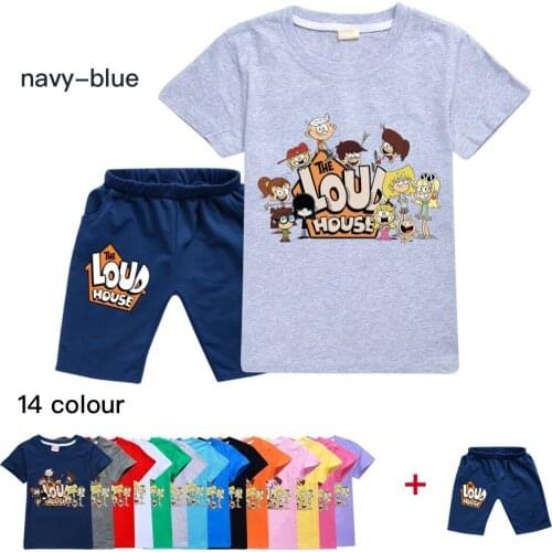 Loud House Baby Boys Cotton Clothes Girls Short Sleeve T-shirt + Short Sleeve Pants Sets Outfits Kids Clothes 2021 summer New