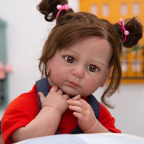 22 Inch 55 CM Cloth Body Reborn Baby Dolls Beautiful Girl Toy Lifelike Newborn Baby Doll Bebe Reborn For Kids Day Gifts Toys