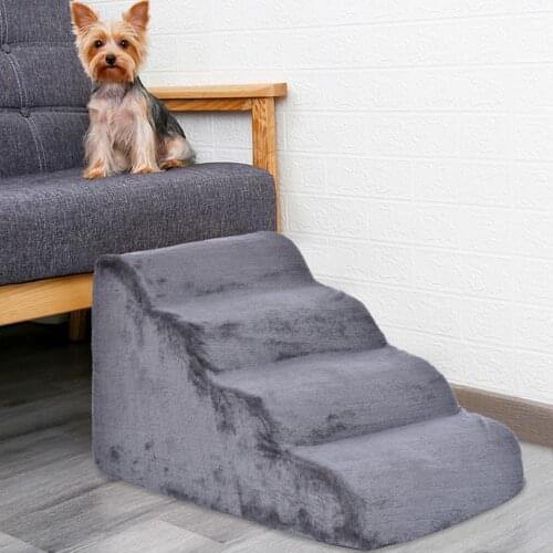 4 Steps Stairs For Small Dog Cat Dog Stairs Dog House Pet Ramp Ladder Anti-slip Removable Dogs Bed Sponge Dog Bed For Large Dogs