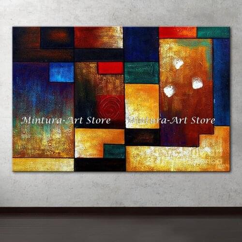 Mintua Modern Abstract Oil Painting On Canvas Handmade Colorful Large Size Wall Pictures Pop Art For Living Room Home Decoration