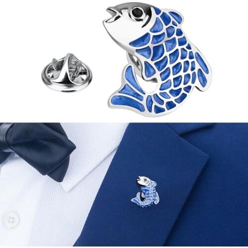 Fashion Cartoon Carp Brooch Pins Collar Badge Corsage Decor Women Men Wedding Party Present