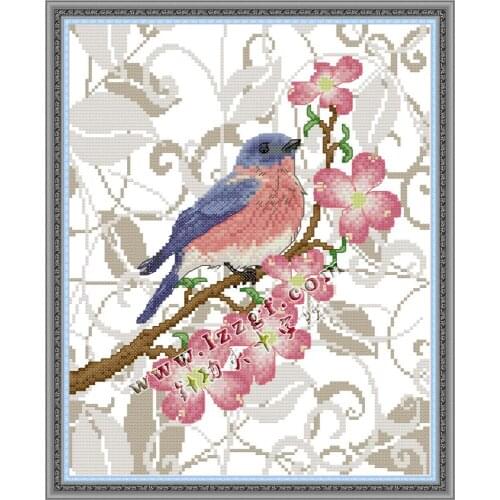 Everlasting Love Three Birds on Branches 3 Chinese Cross Stitch Kits Ecological Cotton 14CT Easy for Beginners Home Decoration