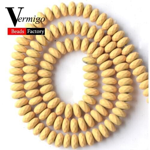 Natural Stone Orange Nanotech Rubber Hematite Abacus Beads For Jewelry Making 6mm Spacer Beads Diy Bracelets Accessories 15