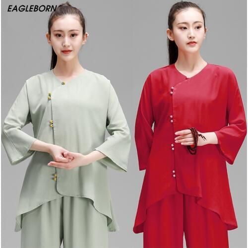 NEW Tai Chi Clothing Women Chinese Clothing for Women Summer Tai Chi Performances Martial Uniform 3/4 Sleeve Kung Fu Traditional